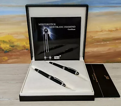 MONTBLANC Homage W.A. Mozart 0.03ct Diamond Rollerball & Fountain Pen Set Small • $1599