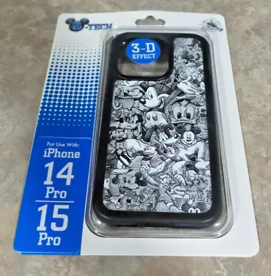 DISNEY PARKS Mickey & Friends Black &W 3D D-Tech IPHONE 14 & 15 Pro Phone Case • $35