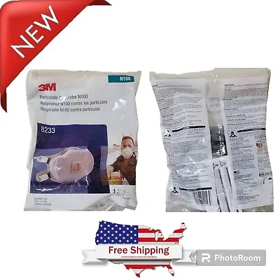 3M 8233 N100 Industrial Respirator With Valve Dust Mask • $12.99