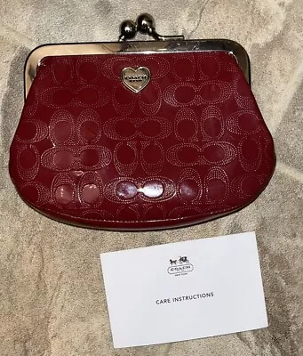 Vintage Coach PERFORATED EMBOSSED LIQUID GLOSS FRAMED COIN PURSE (F62407) • $65