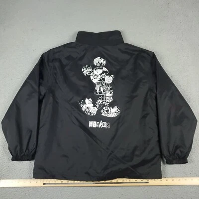 $28.95 • Buy Neff X Disney Jacket Mens Large Black Mickey Mouse Button Windbreaker