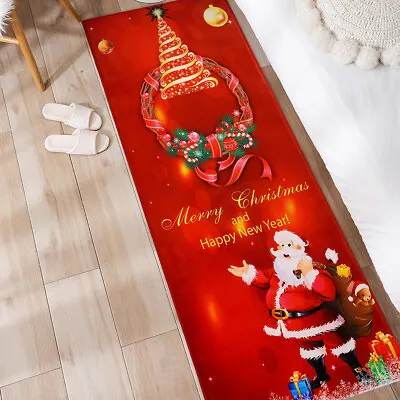 Christmas Bathroom Living Room Pad Kitchen Mat Santa Claus Rug Decor Non Slip • $24.69