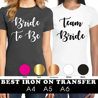 £3.99 • Buy Bride Hen Do Crew Party Bridesmaid Iron On T Shirt Groom Tribe Vinyl Transfer