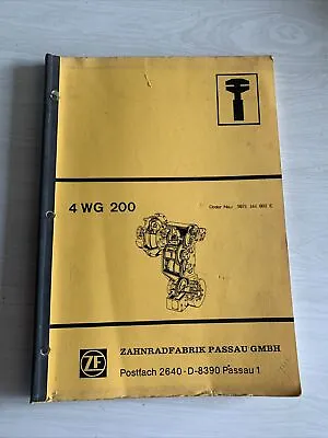 $149.99 • Buy Zahnradfabrik (ZF Hydromedia) 4 WG 200 Transmission Service Manual