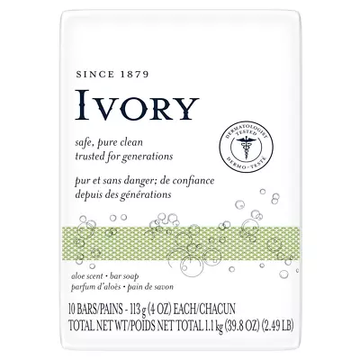 Ivory Bar Soap Aloe Scent 4.0 Oz 10 Count • $12