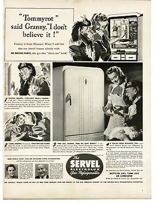 1939 Servel Electrolux Gas Refrigerator Granny Sees Money Saved Vintage Print Ad • $8.95