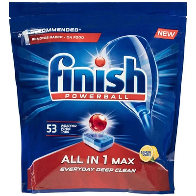 $19 • Buy 53 Tabs Finish All In 1 Dishwashing Tablets Powerball Max Lemon For Dishwasher