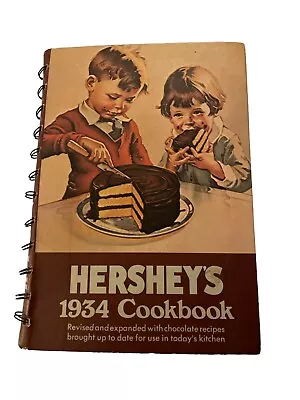 Vintage Hershey's 1934 Cookbook Spiral Hardcover Reprint 1971 Chocolate Cooking • $9.95