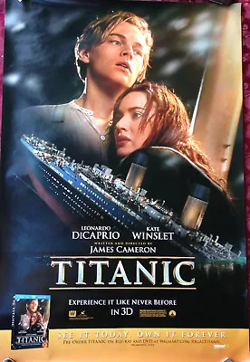 TITANIC 3D DiCAPRIO WINSLET US Double Sided  BLU-RAY/DVD RELEASE POSTER RARE • $92.99