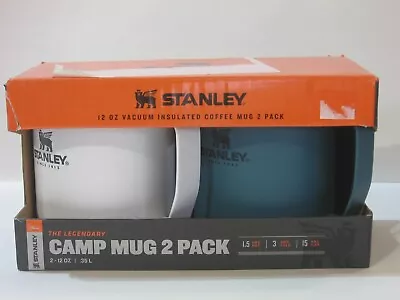 NEW Stanley 2 Pack Legendary 12 Oz Vacuum Insulated Steel Camp Mug WHITE / BLUE • $39.99