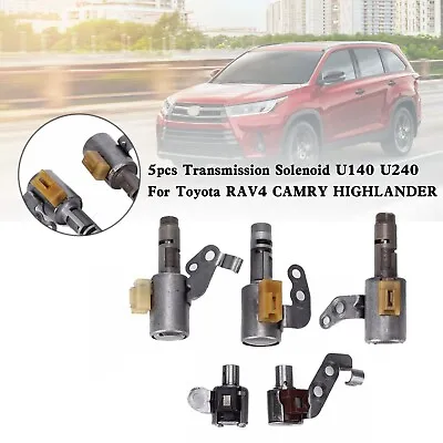 5pcs Transmission Solenoid U140 U240 For Toyota RAV4 CAMRY HIGHLANDER US • $119.89