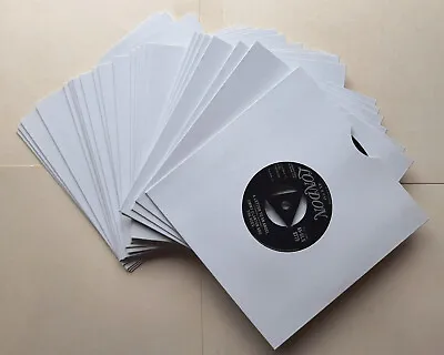 25 X 7  White Card Record Sleeves For 7  Singles & E.P's - Top Quality • £9.95