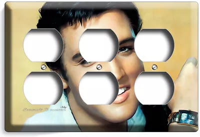 Handsome Elvis Presley Smiling Light Switch Outlet Wall Plate Vintage Room Decor • $25.99