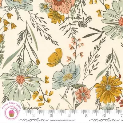 Moda WOODLAND WILDFLOWERS 45580 11 Cream Ivory  Floral FANCY THAT Quilt Fabric • $6.45