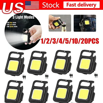 $3.12 • Buy Mini USB Rechargeable LED Flashlight COB Work Lamp Torch Portable Keychain Light