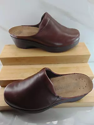 Mephisto MADE IN PORTUGAL Brown LEATHER Satty Mule Clog  EURO 37 • $49.90