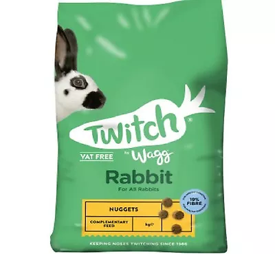 WAGG TWITCH RABBIT - (2kg To 10kg) - Bunny Brunch Pet Food Bp Nugget Feed Vf Lop • £8.79