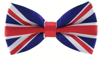 Union Jack Bow Tie Wedding Prom Brexit United Kingdom Costume Fancy Dress Clip  • £3.98