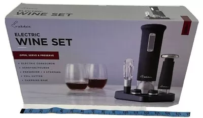 Rabbit 7 Pc Electric Wine Opener Rechargeable Preserver Stoppers Aerator Cutter • $19.99