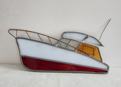 Handmade Stained Glass Powerboat Suncatcher • £12.49