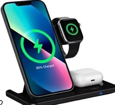 Wireless Charger Charging Station 3 In 1 For Apple Watch Air Pods IPhone 13 12 • $9.99