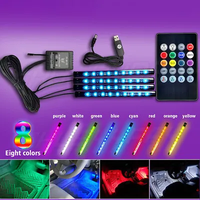 RGB LED Car Atmosphere Strip Light Bar Music Sync Sound Control Rhythm Lamp • $16.99