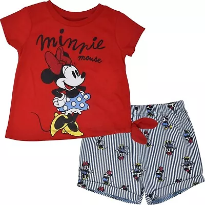 Toddler Girl Short Set Disney Minnie Mouse Size 5T T-Shirt And Shorts Outfit • $13.50