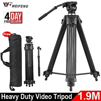WeiFeng 1.9M Video Tripod Heavy Duty Camera Camcorder 360 Degree Fluid Head • $161.99