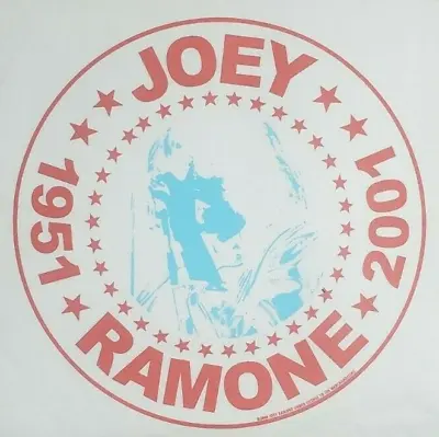 $8.72 • Buy Joey Ramone 1951- 2001 The Ramones Logo Iron On Heat Transfer 12 X12  Punk Rock