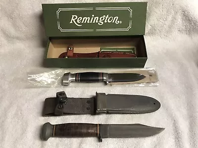 Vtg Remington UMC RH 31 Knife NIB & WW2 USN Mark 1 RH PAL 35 Knife VG Set Of  2 • $99