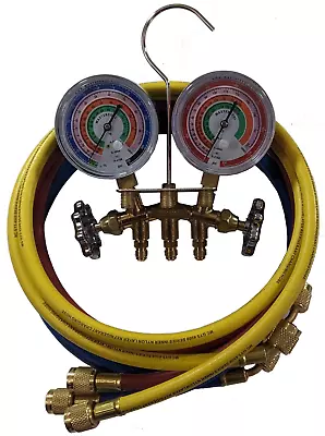 Mastercool 59161 2-Valve Brass Charging Manifold With 60in Hoses • $54.14