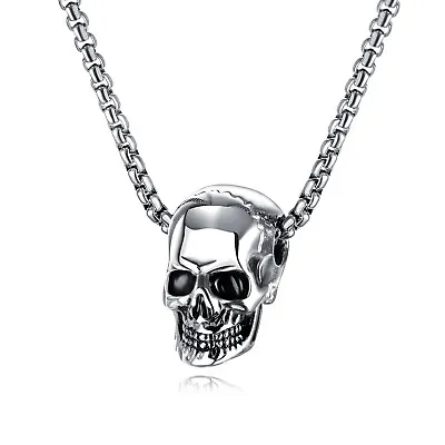 £3.99 • Buy Black Silver Gold Skull Pendant Men's Women Stainless Steel Alloy Chain Necklace