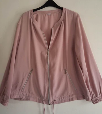 £5 • Buy Dusky Pink Zip Up Jacket Top Size 18 Thin Blouson