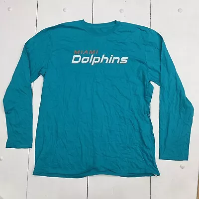 Miami Dolphins Mens Blue Long Sleeve Shirt Size XL • $15