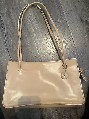 Monsac Original Tan Leather Handbag Double Shoulder Straps - Zip Top • $50