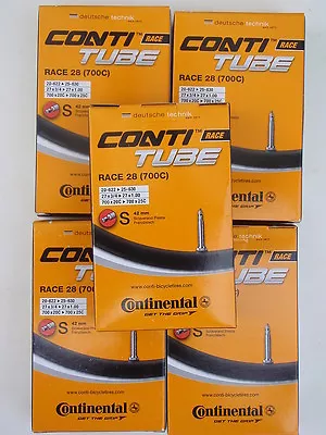 Continental Race 28 Road Bike Tubes 700C 18-25mm 42mm Valve 5 Pack *New* • $53