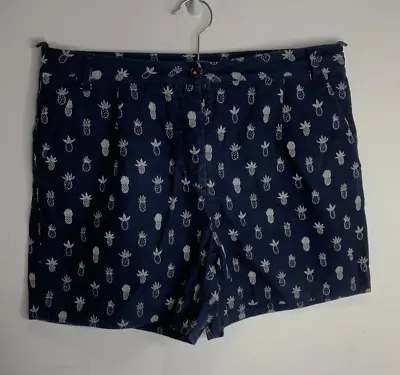 Chinti And Parker Shorts M 10 VGC High Waist Pleat Front Print Pattern Pineapple • £39