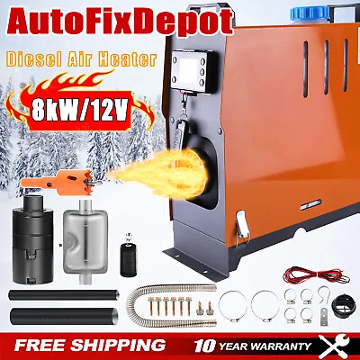 8KW 12V Diesel Air Heater All In1 LCD Thermostat W/REMOTE Motorhome Truck Orange • $95.88