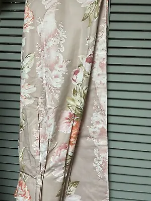 2 NWT Vintage MCM Pinch Pleat Panels PINK Rose Floral Curtains Drapes Lined • $99