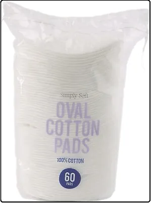 Cotton Pads Oval Shaped Cotton Lint Free Pack Of 60 Lotion & Makeup Cleaner • £4.97