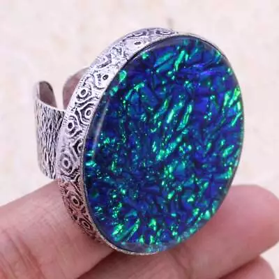 Opal Tripplet Art Piece 925 Silver Plated Ring Of US Size 7.75 • $1.99