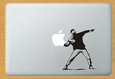 Banksy THROWER RIOT Vinyl Sticker Decal Laptop Apple Macbook Mac • £3.95