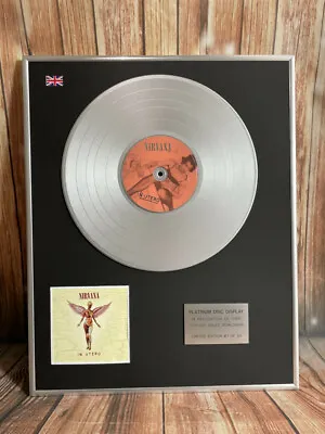 £95 • Buy Nirvana - In Utero Platinum Disc Vinyl Record Presentation Display Limited