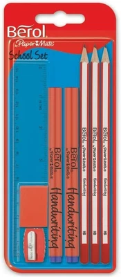 £5.99 • Buy Berol School Essentials Set Pencils Eraser Sharpener Ruler Handwriting Pens Kit