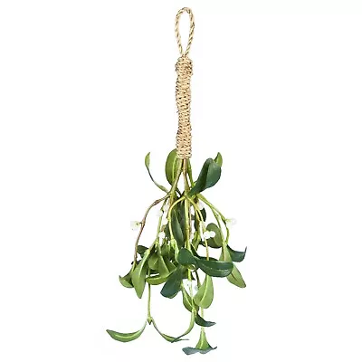 Christmas Artificial Faux Silk Mistletoe Bunch 14 Inches  With Rope • $15.99