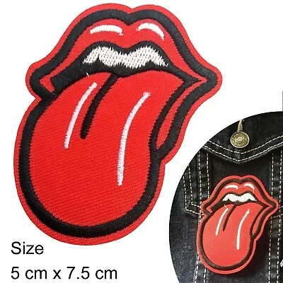 Medium Lips Tongue Out Iron On Patch Rolling Stones Music Mouth Iron-on Patches • $6.95