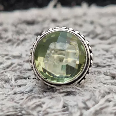 Green Amethyst Gemstone 925 Sterling Silver Mother's Day Ring All Size ME-74 • $11.26