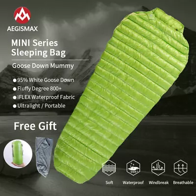 AEGISMAX Mummy Sleeping Bag Goose Down Ultralight For Camping Hiking Backpacking • $35.20