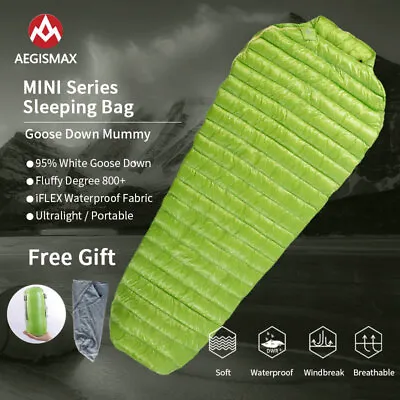 AEGISMAX Sleeping Bag Goose Down Mummy Ultralight For Camping Hiking Backpacking • $30.80