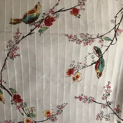 Vintage Tablecloth-  Lenox -Birds  - Flowers. - Multicolored -Table Decor-Fabric • $25.99